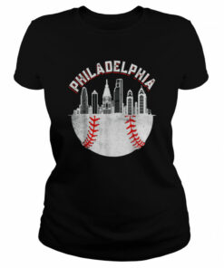 Vintage Philadelphia Baseball Skyline Retro Philly Cityscap Shirt 2