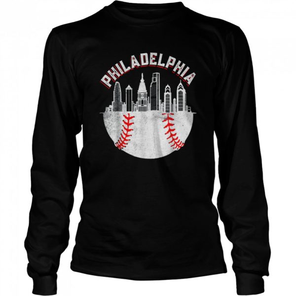 Vintage Philadelphia Baseball Skyline Retro Philly Cityscap Shirt