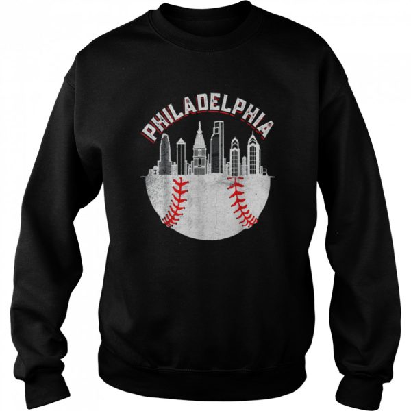 Vintage Philadelphia Baseball Skyline Retro Philly Cityscap Shirt