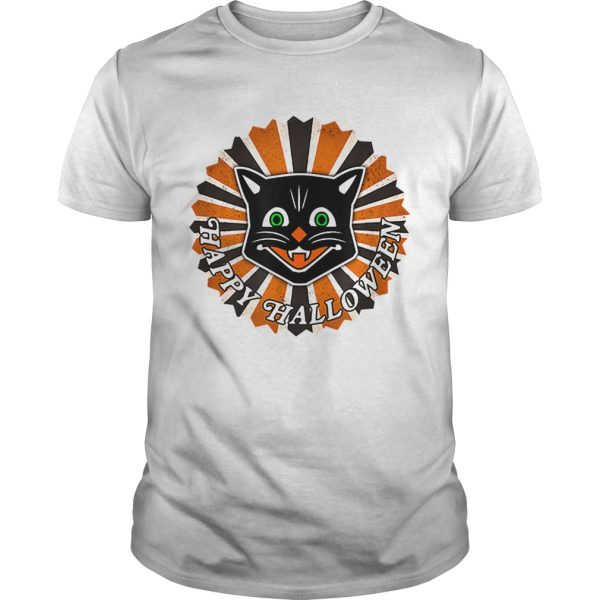 Vintage Style Halloween Black Cat Ephemera shirt