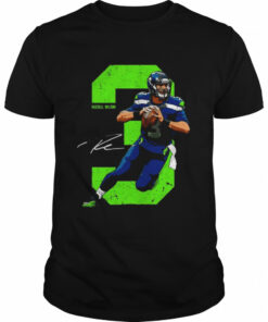 Wilson Quarterback Seattle Seahawks Football No 3 Signature Shirt 1