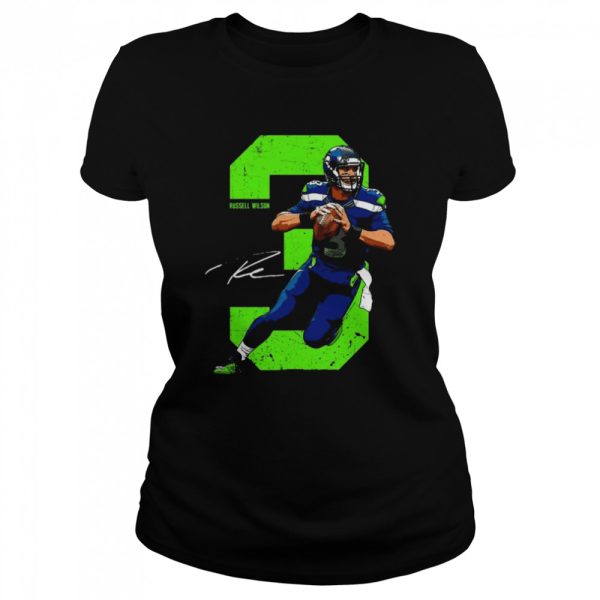 Wilson Quarterback Seattle Seahawks Football No 3 Signature Shirt