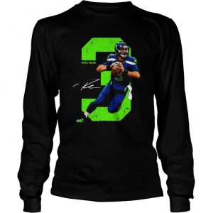 Wilson Quarterback Seattle Seahawks Football No 3 Signature Shirt 3