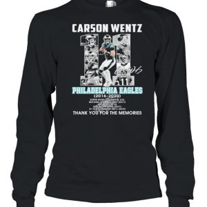 carson wentz 11 philadelphia eagles 2016 2020 thank you for the memories shirt 3