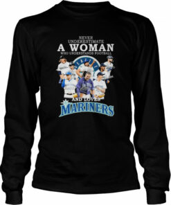 never underestimate a Woman who understands football and loves Seattle Mariners team 2022 signatures shirt 3