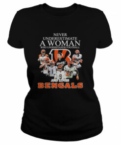never underestimate a woman who understands football and loves cincinnati bengals signatures 2022 shirt 2