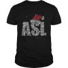 ASL American Sign Language Santa Hat Sparkle Christmas shirt