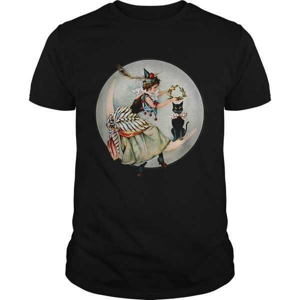 Awesome The Black Cat Magazine Vintage Halloween Woman And Cat shirt