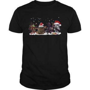 Baby Yoda Darth Vader R2D2 Boba Fett chibi christmas shirt