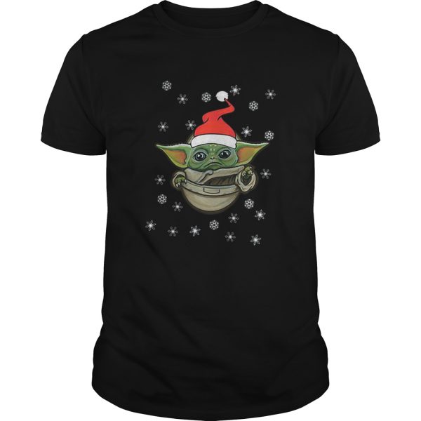 Baby Yoda Snow Merry Christmas The Mandalorian shirt