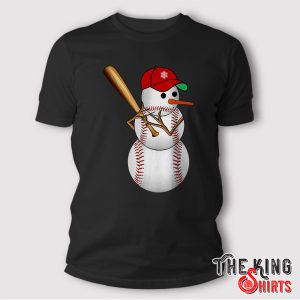 Baseball Snowman Balls Snow Christmas Xmas Gifts T Shirt