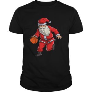 Basketball Santa Funny Christmas Gift with Hat Ball Sport TShirt