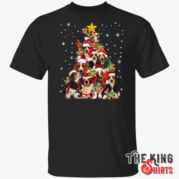 Basset Hound Christmas Tree T Shirt