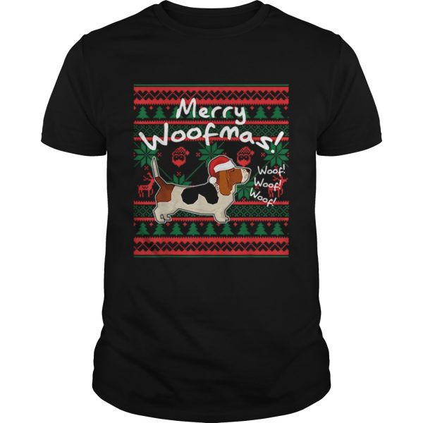 Basset Hound Dog Merry Woofmas Christmas Santa Dog shirt