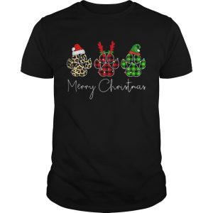 Bear Paw Merry Christmas Leopard shirt