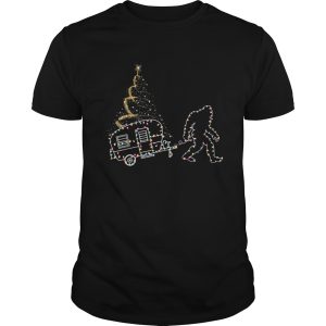 Bigfoot camper christmas tree tshirt