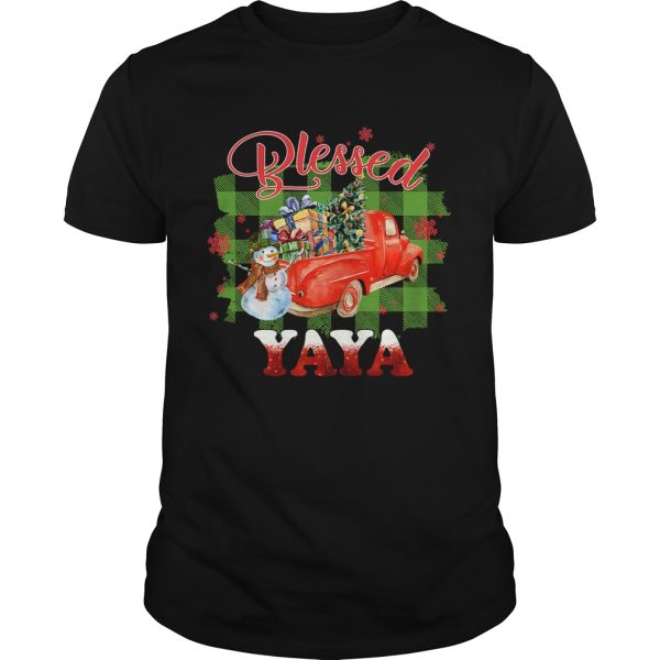 Blessed Yaya Christmas Truck Snowman TShirt