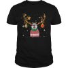 Bulldog Reindeer Christmas Holiday Funny TShirt