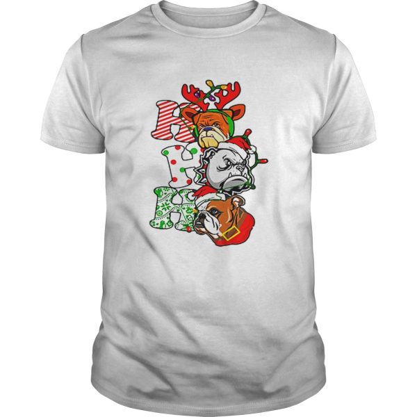 Bulldog Santa Ho Ho Ho Christmas shirt