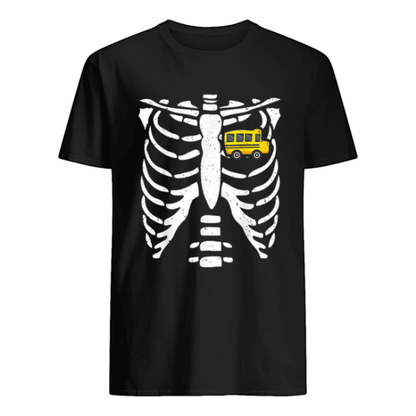 Bus Driver Halloween Costume Skeleton Bone Rib Dad Tee shirt