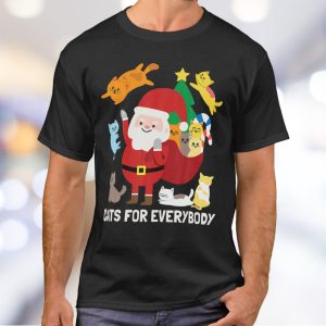 Cats For Everybody Christmas T Shirt For Unisex With Cute Santa