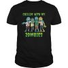 Chillin With My Zombies Halloween Boys Kids Funny TShirt