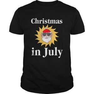 Christmas In July Funny Sunny Santa Holiday Graphic shirt