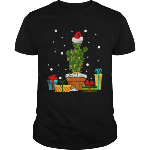 Christmas Lights Cactus Lover Funny Xmas shirt