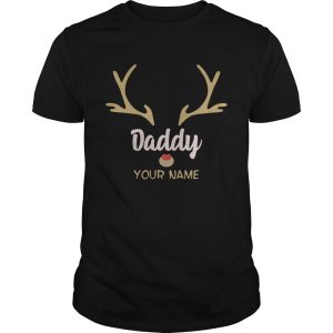 Custom Name Daddy Rudolph Reindeer Family Christmas TShirt