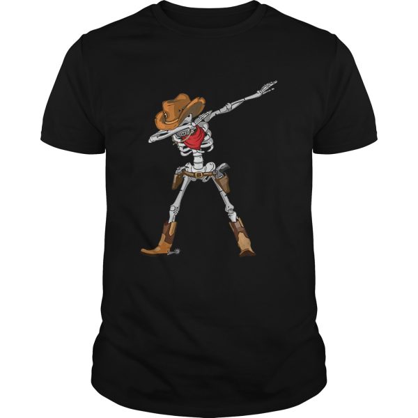 Dabbing Skeleton Cowboy Hat Halloween Dab shirt