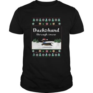 Dachshund Through Snow Ugly Christmas shirt