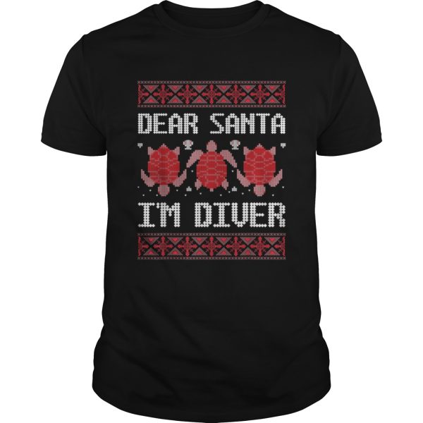 Dear Santa IM Scuba Diver Ugly Sea Turtle Christmas Sweater shirt