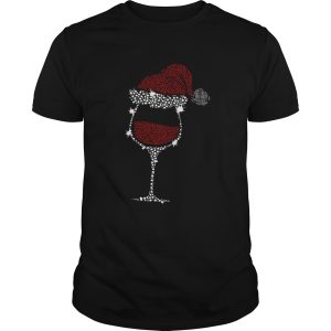 Diamond Wine Glasses Santa Hat Christmas shirt