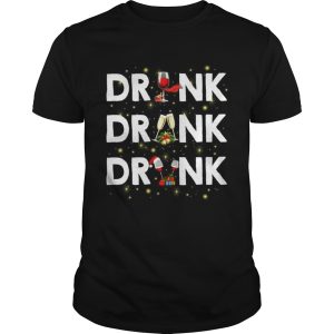 Drink drank drunk wine Christmas shirt