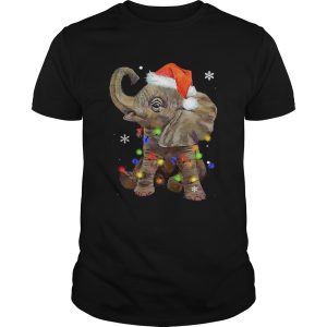 Elephant Santa Christmas Light shirt