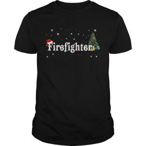 Firefighter Christmas Santa Hat Holiday TShirt