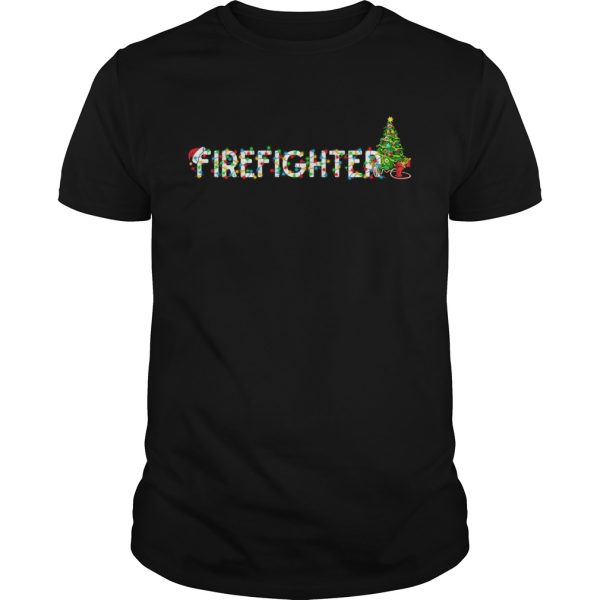 Firefighter Christmas Tree Santa Claus Gift TShirt