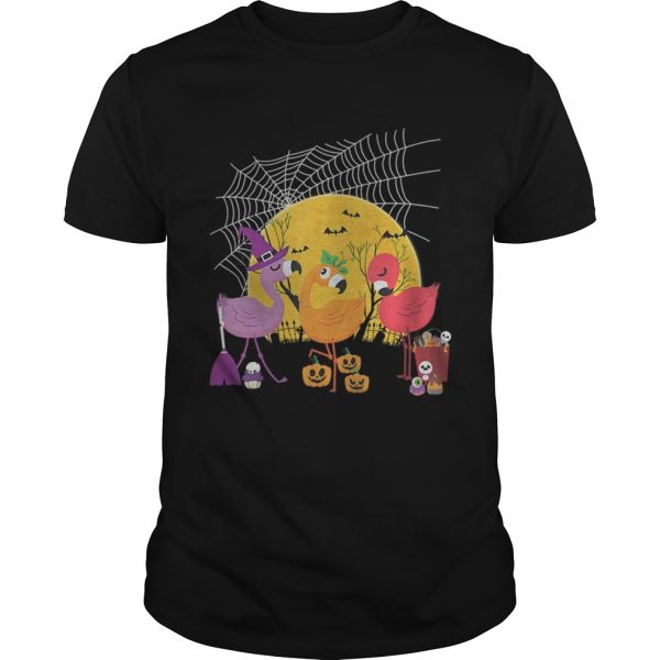 Flamingo Halloween Witch Demon Pumpkin TShirt