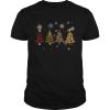 Four Tree Christmas Pattern Cloth Leopard Print Xmas Gift shirt