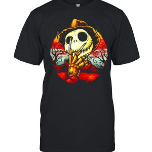 Freddy Krueger in Jack Skellington Halloween shirt