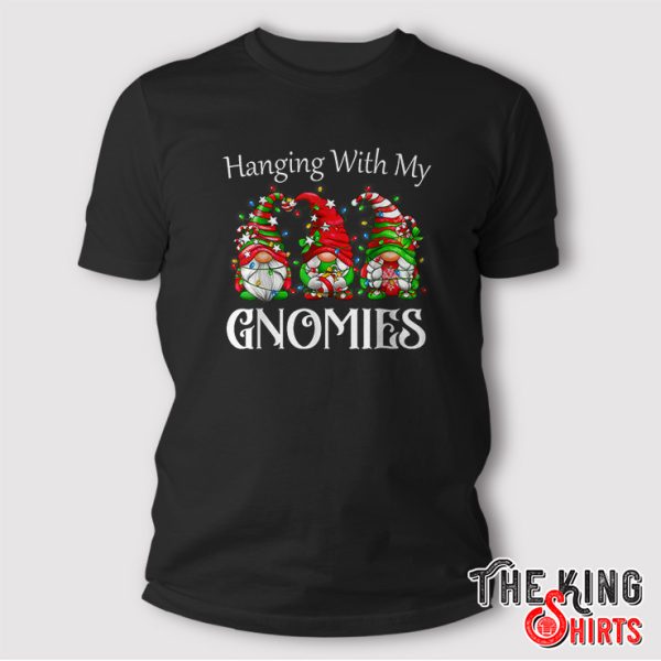 Funny Christmas Gnome Hanging With My Gnomies Family Pajamas T-Shirt