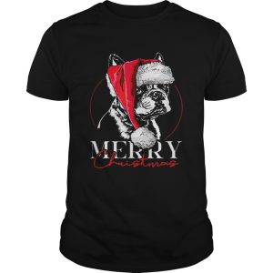 Funny Santa Boston Terrier Merry Christmas dog mom gift shirt