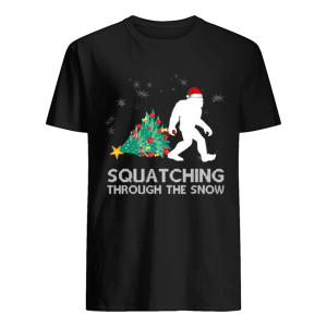 Funny Sasquatch Christmas Gift Squatching Bigfoot Xmas T-Shirt