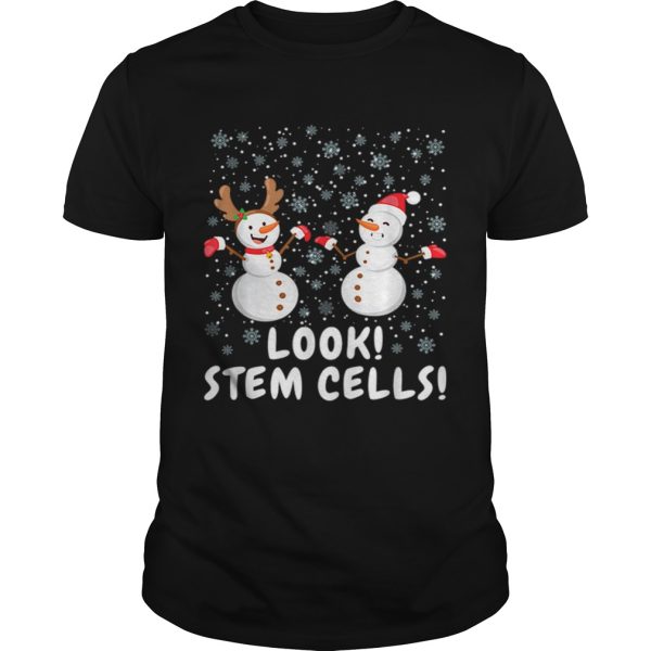 Funny Stem Cell Snowman Christmas Science Tee shirt