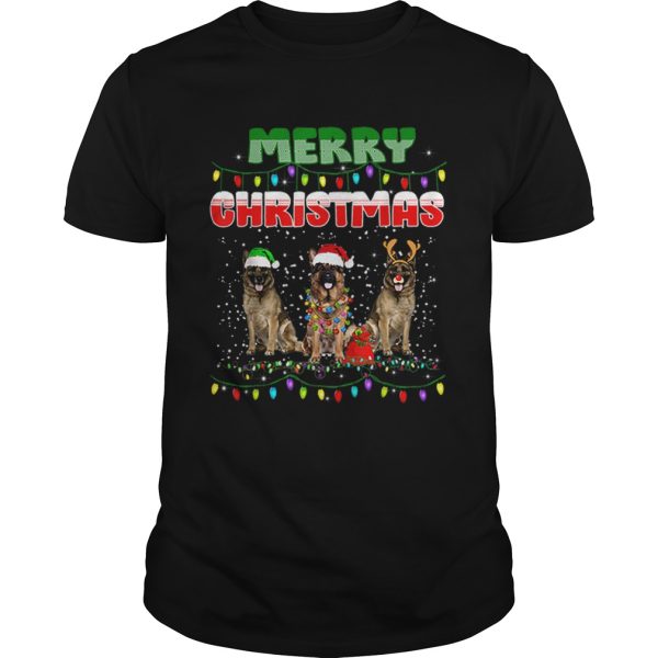 German Shepherd Christmas Light Merry Christmas shirt