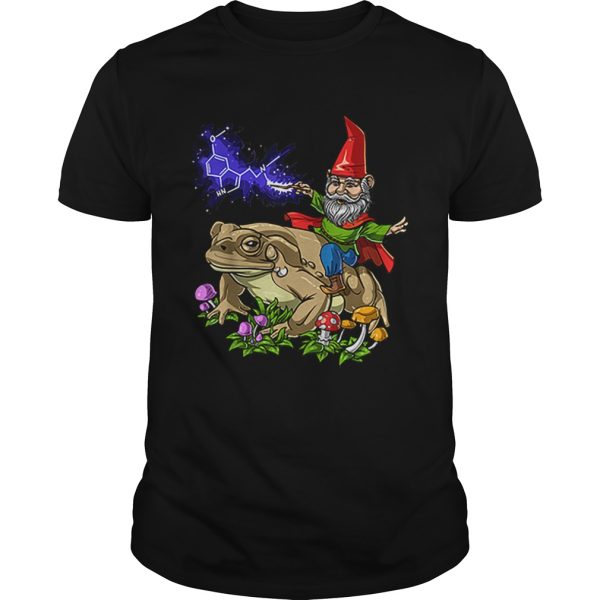 Gnome Riding Bufo Alvarius Toad Chemistry Witch Christmas shirt