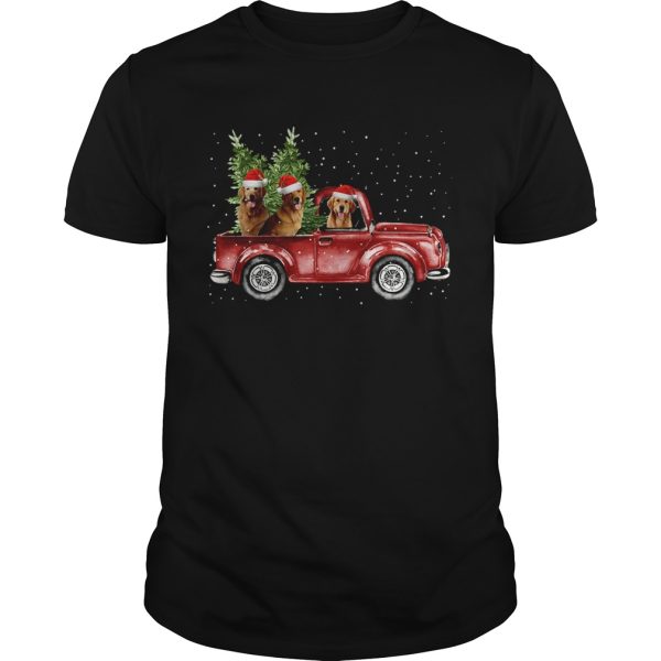 Golden Retriever Christmas Car shirt