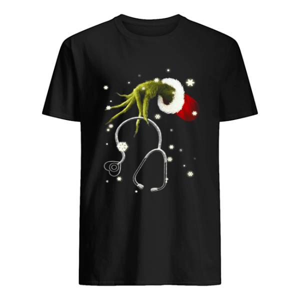 Grinch’s Hand Holding Nurse Stethoscope Christmas shirt