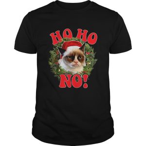 Grumpy Cat Ho Ho No Christmas Wreath Holiday Graphic shirt