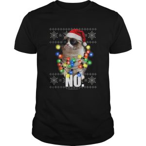 Grumpy Cat Ugly Sweater Christmas Lights No Graphic shirt